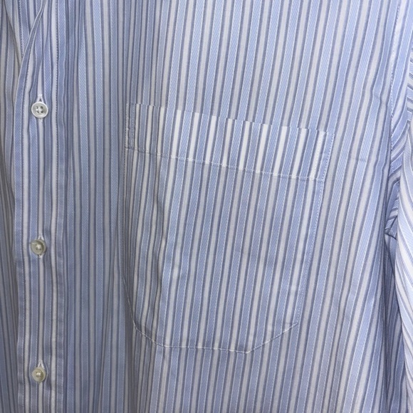 Canali Dress Shirt Mens 16 41 Blue Striped Long Sleeve Button Up Blue​ - Picture 8 of 14